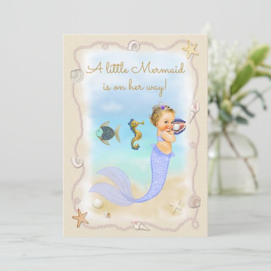 Invitation Une petite sirène est en route ! (Debout devant)