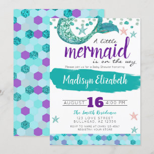 Invitation Une petite sirène est en route pour le Baby shower