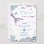 Invitation Une petite sirène est sur son Baby shower Way (Devant)