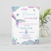 Invitation Une petite sirène est sur son Baby shower Way (Debout devant)