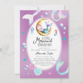 Invitation Une Petite Sirène Sur Son Chemin Baby shower Fille (Devant)