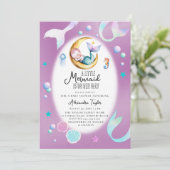 Invitation Une Petite Sirène Sur Son Chemin Baby shower Fille (Debout devant)