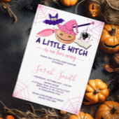 Invitation Une petite sorcière est en route pour Halloween Ba