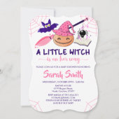 Invitation Une petite sorcière est en route pour Halloween Ba (Devant)
