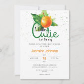 Invitation Une Petite Tangérine D'Aquarelle Verte En Couleur (Devant)