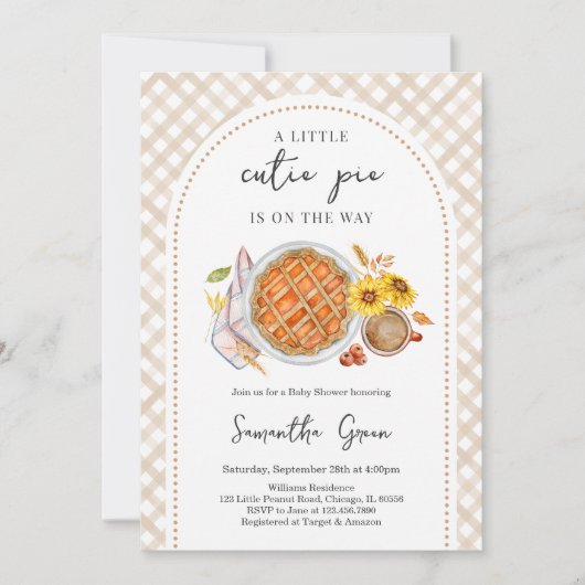 Invitation Une petite tarte à la croûte est sur le Baby showe (Devant)