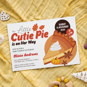Invitation Une petite tarte mignonne en route Fête prénatale 