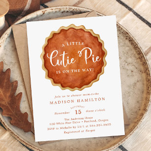 Invitation Une petite tarte mignonne Fête prénatale citrouill