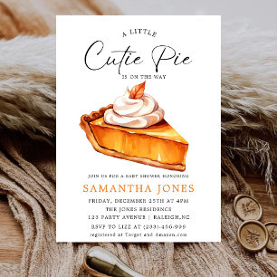 Invitation Une petite tarte mignonne Fête prénatale d'automne
