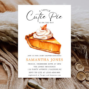 Invitation Une petite tarte mignonne Fête prénatale d'automne