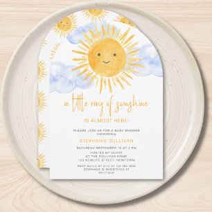 Invitation Une petite touche de soleil Shower bébé Nuageux