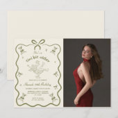Invitation Une photo d'anniversaire avec un nœud martini un p (Devant / Derrière)