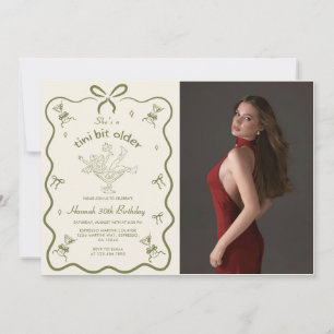 Invitation Une photo d'anniversaire avec un nœud martini un p