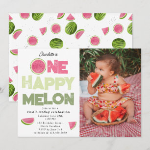 Invitation Une photo de 1er anniversaire d'été de One Happy M