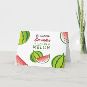 Invitation Une photo de melon pour le 1er anniversaire de pas
