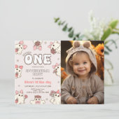 Invitation Une photo Éffrayante d'Halloween premier anniversa (Debout devant)