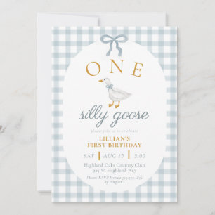 Invitation UNE Première Anniversaire d'Oie Ridicule Bleue Gin