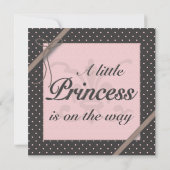 Invitation Une princesse sur le baby shower de point de polka (Dos)