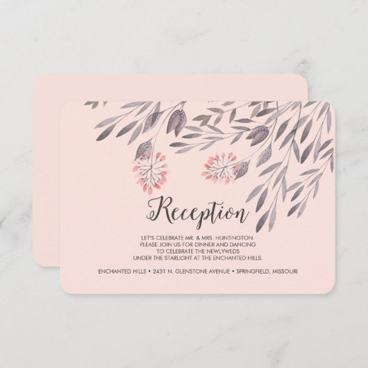 Invitation Une réception de mariage de minuit (Devant / Derrière)