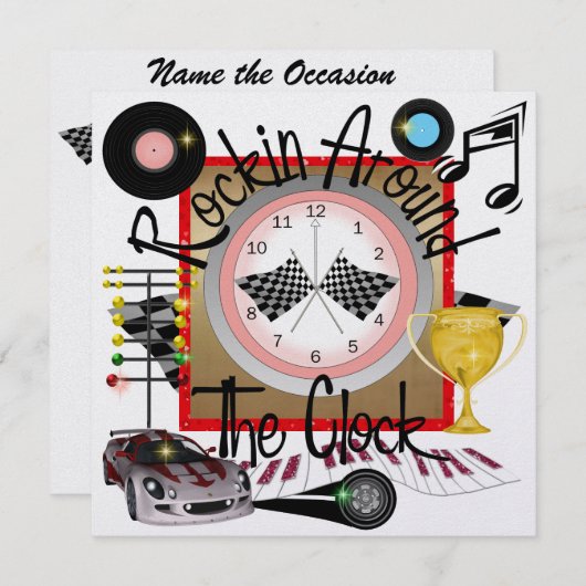 Invitation Une Royally Rockin' Racing Party - SRF (Devant / Derrière)