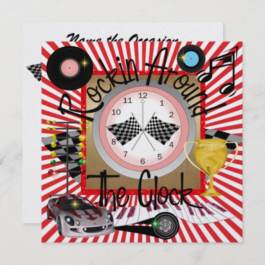 Invitation Une Royally Rockin' Racing Party - SRF (Devant / Derrière)