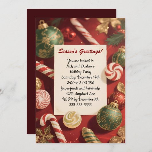 Invitation Une saison de soins fête de Noël (Devant / Derrière)