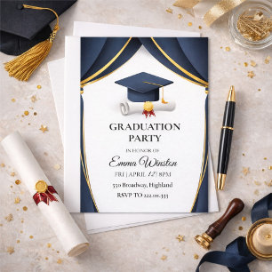 Invitation Une simple cérémonie de remise de diplômes avec qu