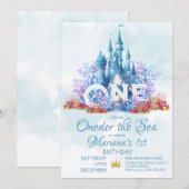 Invitation Une Sirène D'Anniversaire De La Mer (Devant / Derrière)