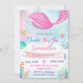 Invitation Une sirène de mer 1er premier anniversaire (Devant)