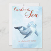 Invitation Une sirène de mer Brown fille de 1er anniversaire (Dos)