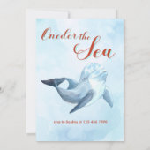 Invitation Une sirène orange de mer 1ère fille de 1er anniver (Dos)