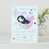 Invitation Une sirène sous l'invitation d'anniversaire en mer (Debout devant)