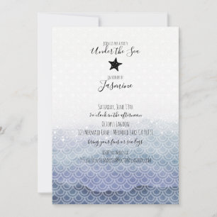 Invitation Une sirène sous l'invitation de la fête d'annivers