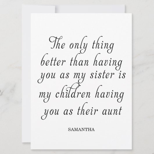 Invitation Une Soeur Est Un Don Au Coeur (Devant)