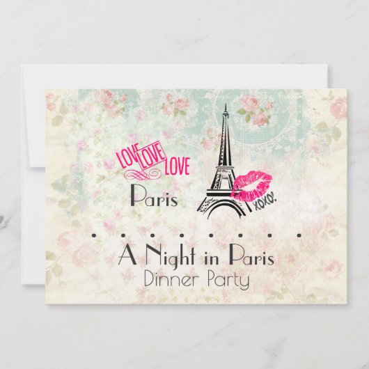 Invitation Une soirée à Paris (Devant)