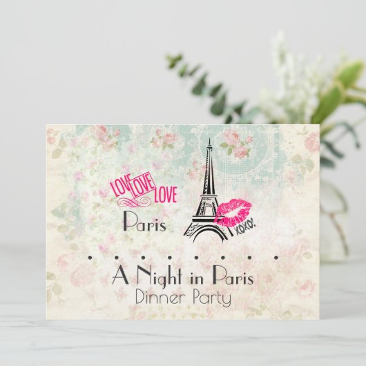 Invitation Une soirée à Paris (Debout devant)