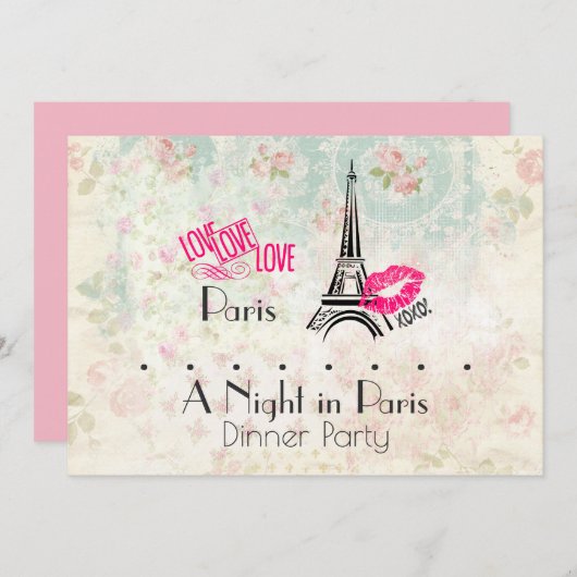 Invitation Une soirée à Paris (Devant / Derrière)