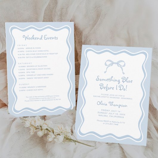 Invitation Une soirée Bachelorette Bleue