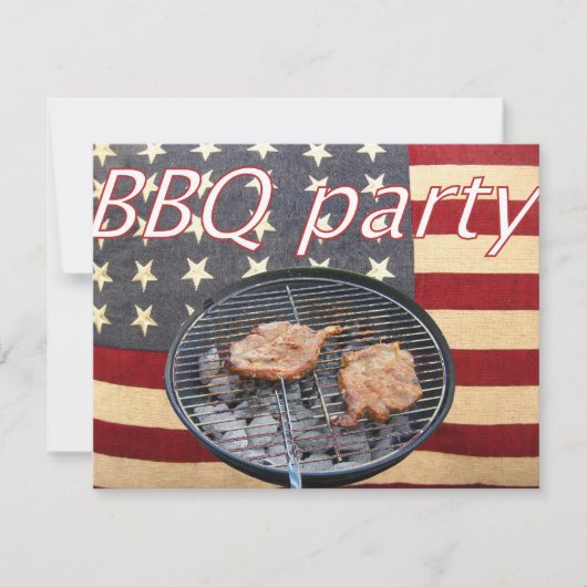 Invitation Une soirée barbecue américaine (Devant)