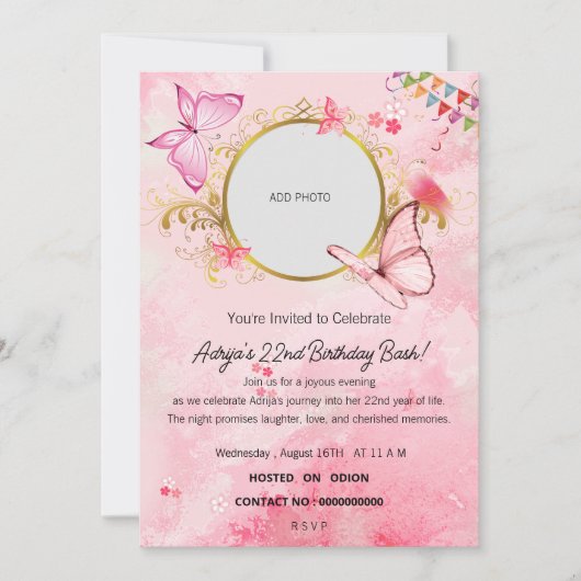 Invitation Une Soirée de Célébration"Anniversaire (Devant)