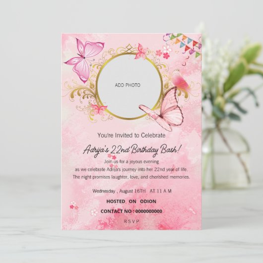 Invitation Une Soirée de Célébration"Anniversaire (Debout devant)