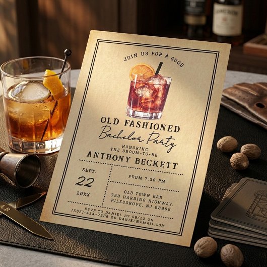 Invitation Une soirée de garçon à l'ancienne