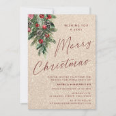 Invitation Une Soirée De Noël Très Joyeuse Or Moderne (Devant)