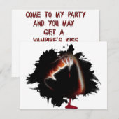 Invitation Une Soirée Halloween : Le Baiser de la Mort d'un V (Devant / Derrière)