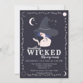 Invitation Une sorcière à la fête d'Halloween (Devant)
