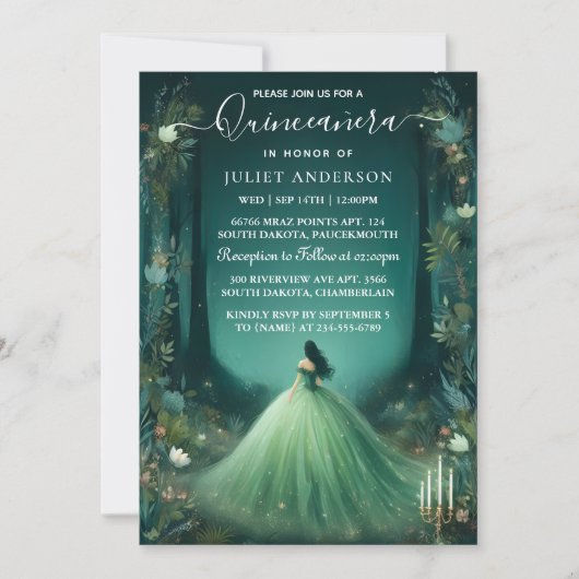 Invitation Une Sorcière d'arbre naturel Quinceanera (Devant)