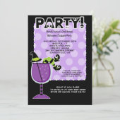 Invitation Une sorcière en cocktail Halloween Party 5x7 Invit (Debout devant)