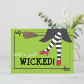 Invitation Une sorcière féroce dans le parti d'Halloween de B (Debout devant)