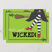 Invitation Une sorcière féroce dans le parti d'Halloween de B (Devant / Derrière)