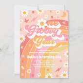 Invitation Une Super année Peace Love Party Rainbow Anniversa (Devant)